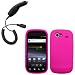 Hot Pink Silicone Skin / Case / Cover & Car Charger for Samsung NEXUS S / GT-i9020T / Nexus S 4G from Google / D720