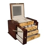 High Gloss Jewelry Chest in Rosewood with Mapa Burl