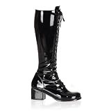 RETRO-302, 2 1/2 Block Heel Stretch Lace-up Boot