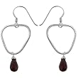 Drop-Earrings Sterling Silver and Garnet Jewelry 2 inches