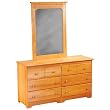 Windsor 6-Drawer Dresser with Mirror- Natural Maple
