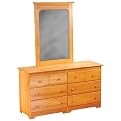 Windsor 6-Drawer Dresser with Mirror - Natural Maple