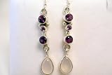 Chalcedony and Amethyst Earrings