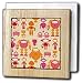 60s Retro Sweet Atomic Robots Yellow Fuchsia Orange - 6 Inch Tile Napkin Holder
