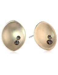 Kenneth Cole New York "Woven" Pave Sculptural Oval Stud Earrings