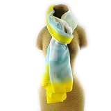 Sarong veil “Vahiné” blue yellow.