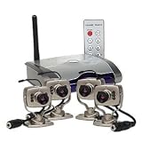 4-Channel Wireless Receiver and 4 Color Cameras
