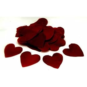 Burgundy Heart Shaped Silk Petals