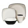 Corelle Hearthstone Stoneware Square 16-Piece Dinnerware Set, Service for 4, Royal White