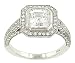 3 Sided Pave Diamond Engagement Ring .72cttw (cz ctr)