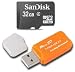 SanDisk 32 GB SD HC micro SDHC Class 4 Flash Memory Card with Everything But Stromboli (tm) Card Reader