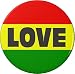 Rasta LOVE Flag 1.25â€ Pinback Button Pin Jamaican Calypso Reggae Rastafarian