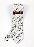 Phat Farm - Phat Farm Silver and Black Floral with White Stripe Tie