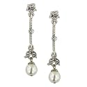 Bridal Vintage Silver tone Drop Earrings