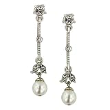 Bridal Vintage Silver tone Drop Earrings