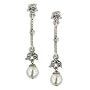 Bridal Vintage Silver tone Drop Earrings