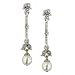  : BRIDAL VINTAGE SILVER TONE DROP EARRINGS