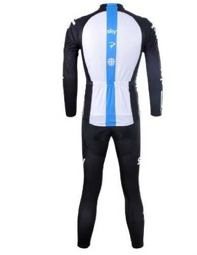Tour de France Sky autumn and winter long-sleeved sky cycling jersey set mountain bike cycling pants and top bike equipment thinnish/thick fleeces sky cycling wear suits : Size - S