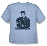 Elvis - Elvis Repeat Youth T-Shirt In Light Blue, Size: Large (14-16), Color: Light Blue