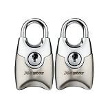 Master Lock 195TSN Mini-Fusion Padlock, Satin Nickel, 3/4-Inch, 2-Pack