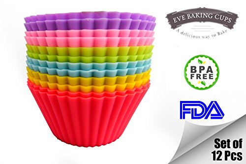 ★ Premium Silicone Baking Cups ★ Replace your Old & Unsafe Aluminum/Paper Baking Cups with a Safe, Non-Stick, Easy to Clean and Durable Silicone Bakeware – Well Packaged Reusable Cupcake Liners in 6 Joyous Colors – Set of 12 ★ Premium Silicone Baking Cups ★ Replace your Old & Unsafe Aluminum/Paper Baking Cups with a Safe, Non-Stick, Easy to Clean and Durable Silicone Bakeware – Well Packaged Reusable Cupcake Liners in 6 Joyous Colors – Set of 12