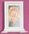 Pearl White Picture Shrine - Sacred Heart of Mary - 5 Pack