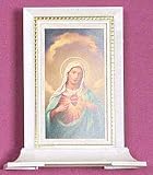 Pearl White Picture Shrine - Sacred Heart of Mary - 5 Pack