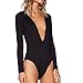 May&Maya Women's Plunging Neckline Bodice (M) Black
