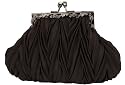Small Clutch, Satin Pleaded, Meatal Vintage Look Frame, Evening Bag - Alejandra (N 2013)