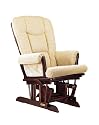 Shermag Glider Rocker, Espresso with Camel Micro Fabric