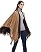 Women's Blanket Winter Knitted Cashmere Tassel Cardigans Scaft Shawl Poncho Cape (Khaki)