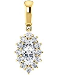 18K Yellow Gold Marquise Cut Diamond Pendant -- LIFETIME WARRANTY