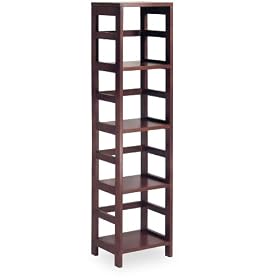 Espresso Narrow 4-Section Bookshelf by WINSOME