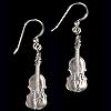 Sterling Silver Violin Earrings