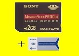 Sony Pro Duo 2GB Memory Stick High Speed 2 Gigs 2G (+ Free Adapter and Calculator with every order)