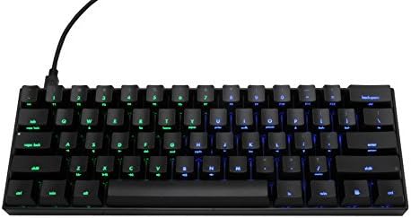 Mechanical Keyboard - KBP v60 - Black Case - Dual Light Blue/Green - Cherry Mx-Brown