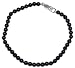 Sterling Silver 4mm Black Onyx Bead Bracelet, 7.5