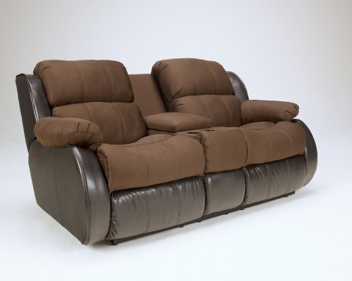 Presley- Two Tone Espresso Reclining Loveseat