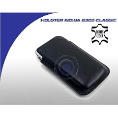 Nokia 6303 Classic Lederetui Holster Handytasche Handyetui - Black Edition