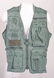 Humvee Safari Vest Olive Drab XL Men Jackets-Coats