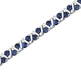Always Glamorous: Round Shape Blue Sapphire Gemstone Bracelet in Sterling Silver Rhodium Finish