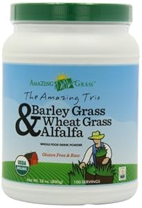 Amazing Grass Amazing Trio Powder 100 Servings, Alfafa, Barley and Wheat Grass, 28-Ounce