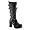 3 3/4 Inch Lace Up Gothic Boots Black Womens Boots Chunky Heel Buckles Size: 6