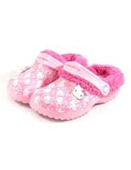 Kitchen: Hello Kitty SNOW Kids Fur Warm Slippers Shoes for Girls Clogs Crocs Style Pink US Size 10 House Garden - Hello Kitty