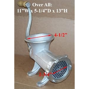 #22 Hand Meat Grinder Cast Iron Counter Top 2 Plates by Generic