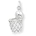 Sterling Silver Basketball In Hoop Charm