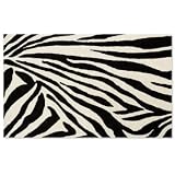 Black and Ivory Zebra Rug - 26" x 8 Runner - Grandin Road