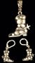 Black Jeweled Boot Pendant & Earring Set