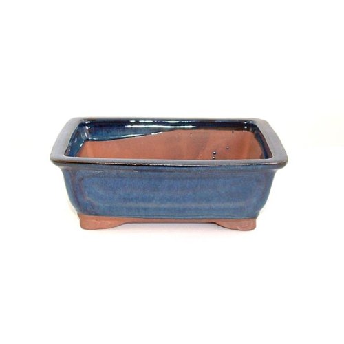 16cm Blue Coloured Glazed Bonsai Pot