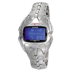 YEMA by Seiko of France Men's RALLYGRAF All Stainless Steel Digital Watch. Model: YM747